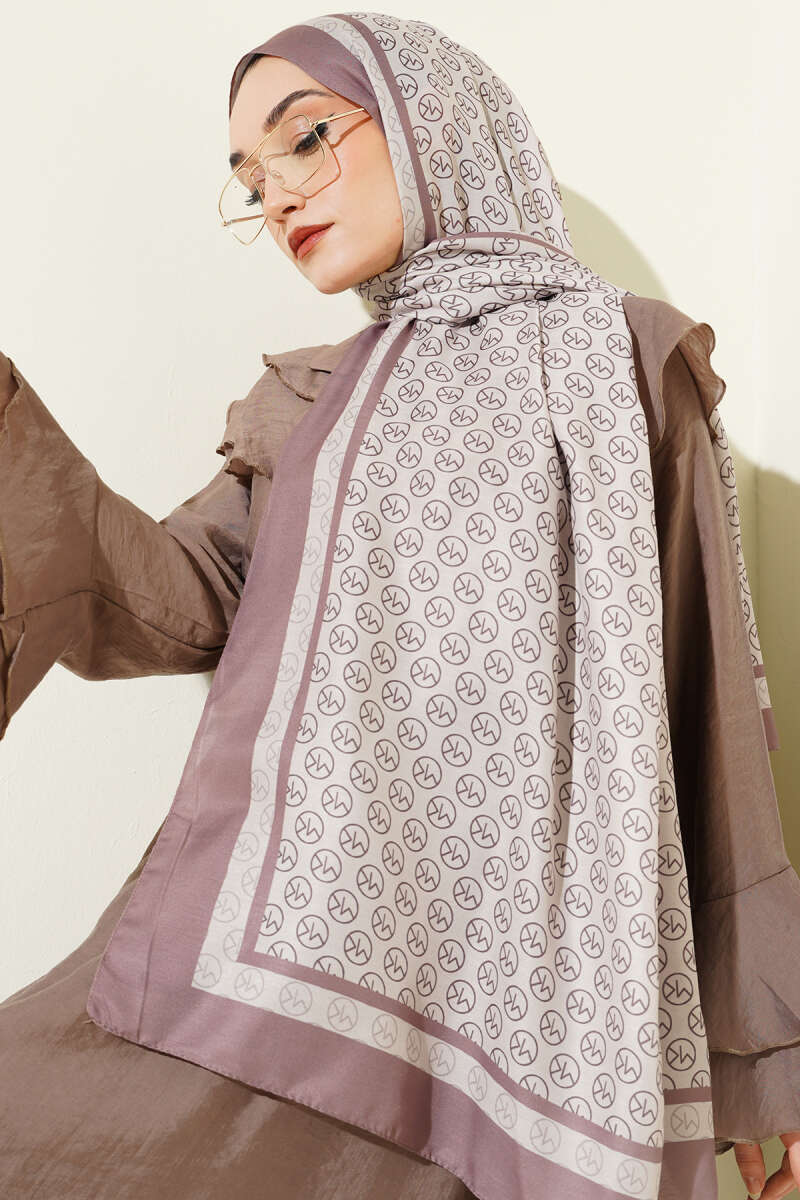 MK Pattern Liva Modal Scarf Brown