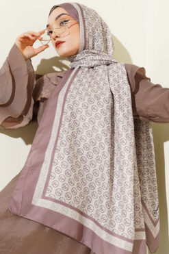 Alternative view of MK Pattern Liva Modal Scarf Brown