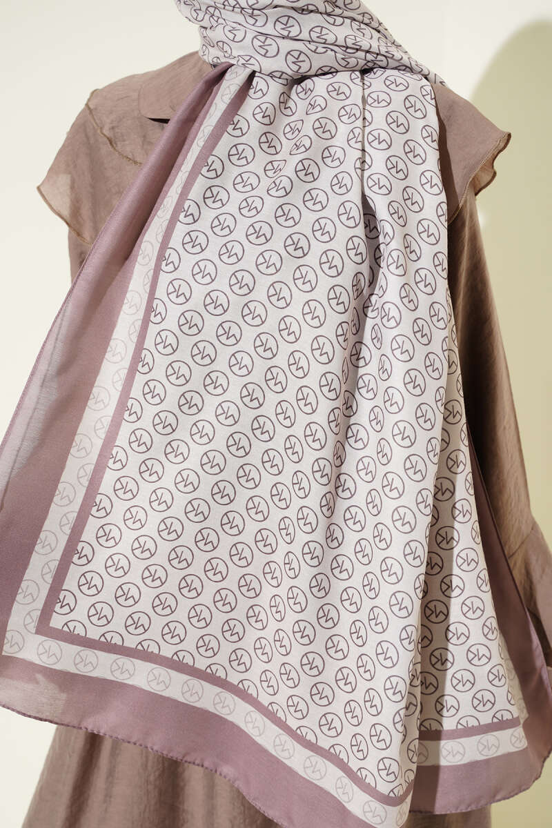 MK Pattern Liva Modal Scarf Brown - الصورة 4