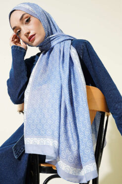 Alternative view of MK Pattern Liva Modal Scarf Blue