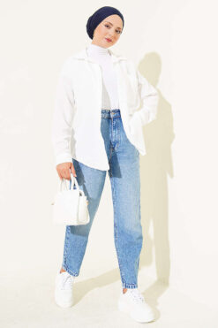 Alternative view of Mom Fit Denim Pants Mid Blue