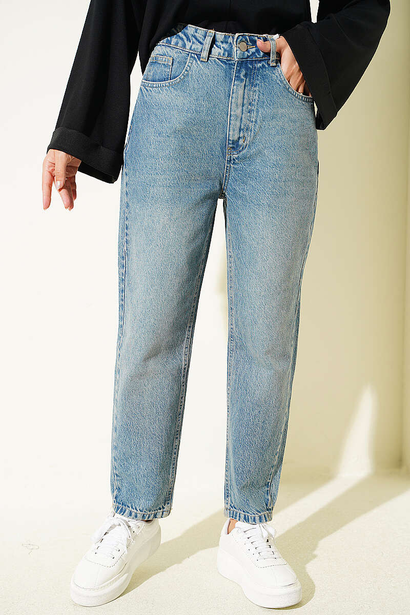 Mom Fit Denim Pants Mid Tinted