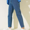 Mom Friend Straight Leg Jeans Denim Blue – Image 2