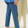 Mom Friend Straight Leg Jeans Denim Blue – Image 3