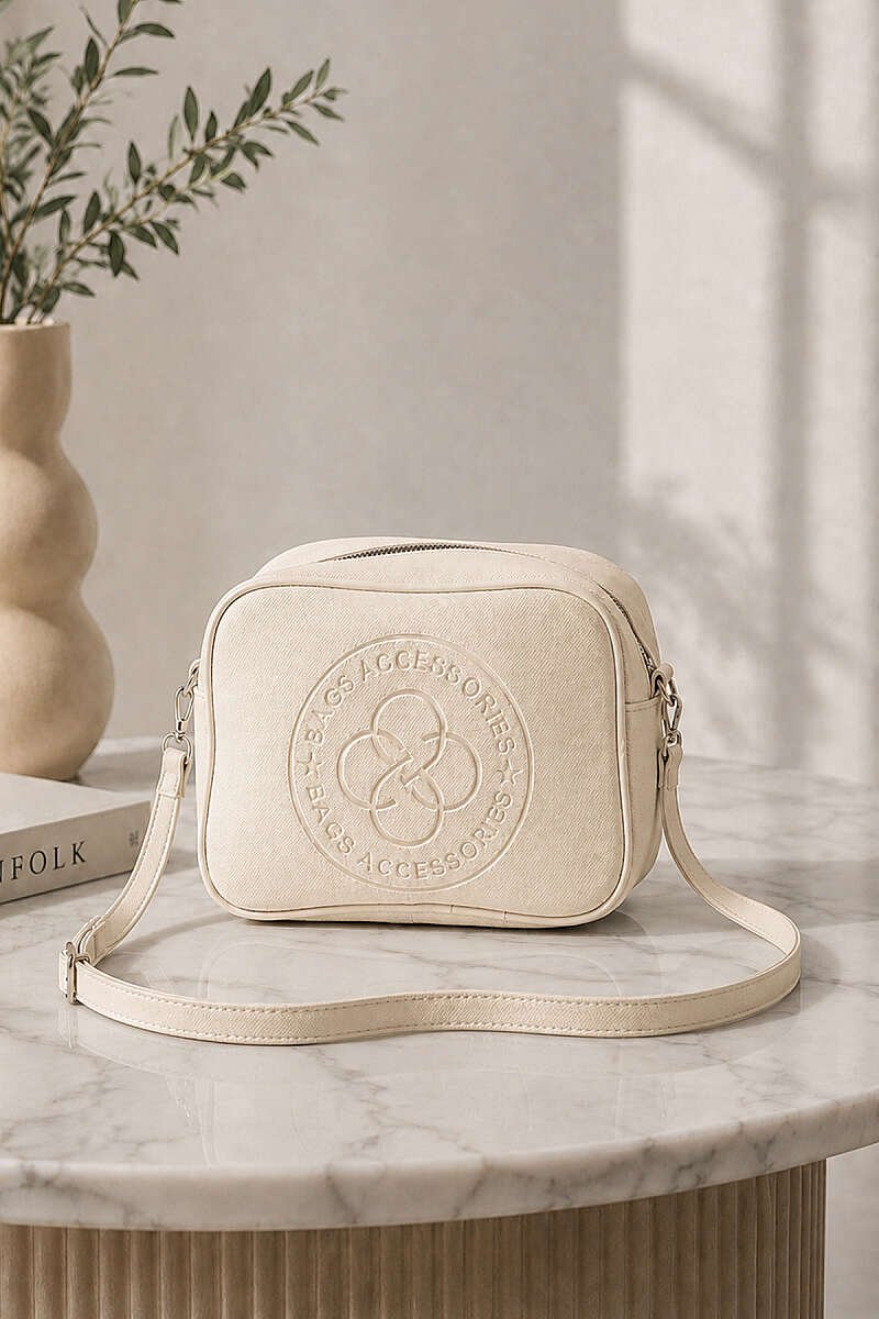 Monogram Crossbody Bag Cream