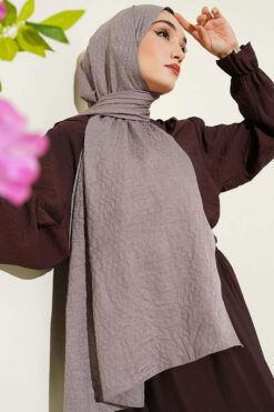 Alternative view of Monogram Pattern Cotton Ayrobin Shawl Slate Grey