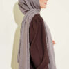 Monogram Pattern Cotton Ayrobin Shawl Slate Grey - immagine 3