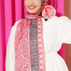 Motif Patterned Soft Shawl Puppy Pink