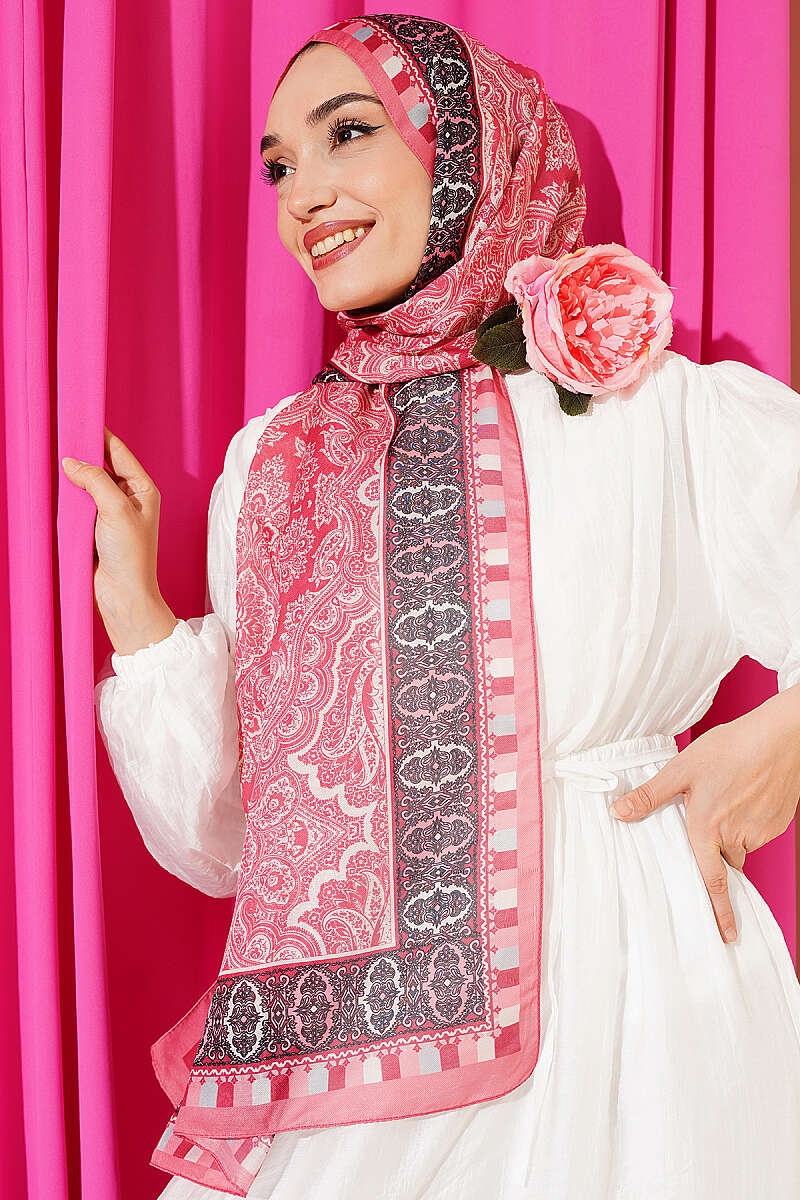 Motif Patterned Soft Shawl Puppy Pink - Imagen 2