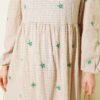 Embroidered Detail Flared Dress Sand Beige - Afbeelding 4