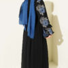 Embroidered Front Detail Dress with Ankle Lace Trim Blue - Image 3