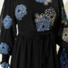 Embroidered Front Detail Dress with Ankle Lace Trim Blue - Image 4