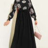 Embroidered Front Detail Dress with Ankle Lace Trim Powder Pink