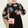 Embroidered Front Detail Dress with Ankle Lace Trim Powder Pink - Image 2