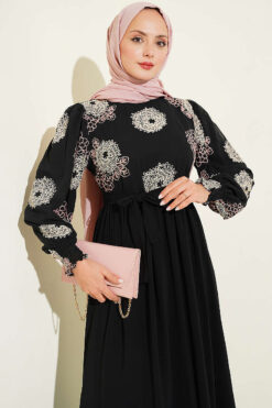 Alternative view of Embroidered Front Detail Dress with Ankle Lace Trim Powder Pink