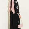 Embroidered Front Detail Dress with Ankle Lace Trim Powder Pink - Image 3