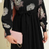 Embroidered Front Detail Dress with Ankle Lace Trim Powder Pink - Image 4