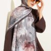 Bamboo Crinkle Shawl with Nilufer Pattern Mink - Image 5