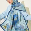 Bamboo Crinkle Shawl with Nilufer Pattern Navy Blue – Bild 6
