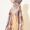 Bamboo Crinkle Shawl with Nilufer Pattern Latte - Afbeelding 3