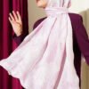 Bamboo Crinkle Shawl with Nilufer Pattern Pink - Image 2