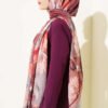 Bamboo Crinkle Shawl with Nilufer Pattern Mink - Image 3