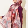 Bamboo Crinkle Shawl with Nilufer Pattern Mink - Image 2