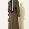 Shoulder Epaulet Waist Tied Hem Edge Skirt Two-Piece Set Khaki - Image 3