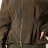 Shoulder Epaulet Waist Tied Hem Edge Skirt Two-Piece Set Khaki - Image 4