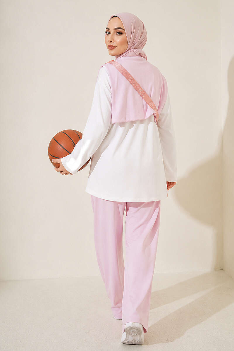 Shoulder Detail Two-Piece Set Pink – Bild 4