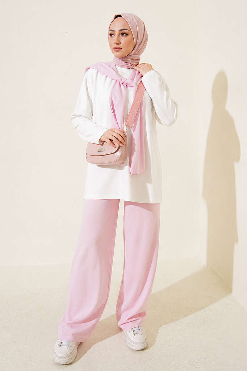 Shoulder Detail Two-Piece Set Pink – Bild 2