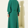 Button Shoulder Knit Dress Green - immagine 3