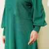 Button Shoulder Knit Dress Green - immagine 4