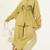 Shoulder Cape with Gold Button Two-Piece Set Hazel