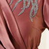 Satin Evening Dress with Shoulder Stones Rose Dust - الصورة 4