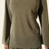Shoulder Padded Waist-Drawstring Synthetic Two-Piece Set Khaki - الصورة 4