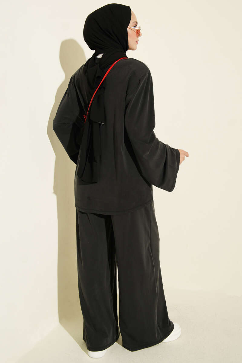 Shoulder Raglan Loose Fit Two-Piece Set Anthracite - Afbeelding 3