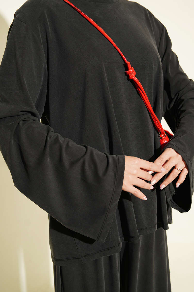 Shoulder Raglan Loose Fit Two-Piece Set Anthracite - Afbeelding 4