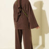Shoulder Raglan Loose Fit Two-Piece Set Brown - Afbeelding 3