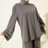 Shoulder Raglan Loose Fit Two-Piece Set Slate Grey - Afbeelding 2