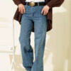 Front Seamed Palazzo Denim Pants Light Blue - الصورة 2