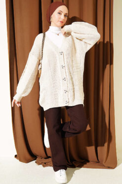 Alternative view of Button-up Knit Cardigan Beige