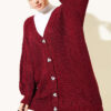 Button-up Knit Cardigan Burgundy