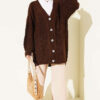 Button-up Knit Cardigan Brown - Image 2