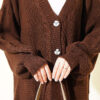 Button-up Knit Cardigan Brown - Image 4