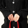 Button-up Knit Cardigan Black - الصورة 4