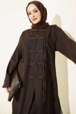 Alternative view of Two-Piece Set with Front Brit Detailing Dark Brown