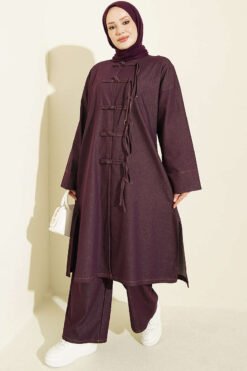 Two-Piece Set with Front Brit Detailing Plum