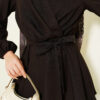 Cross Front Belted Two-Piece Set Dark Brown - immagine 4