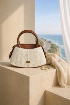 Alternative view of Stitched Front Women's Handbag Beige